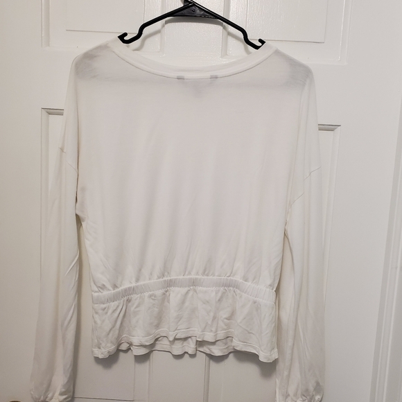 Banana Republic White Gathered Hem Knit Top Size XS, casual, comfy - Picture 8 of 9